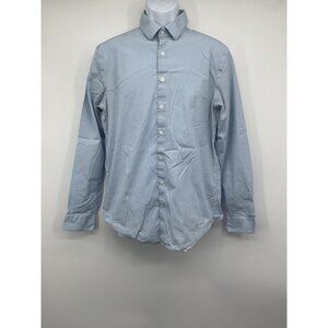 1MX Express Mens Modern Fit Light Blue Button-Up Shirt Size 16-16.5